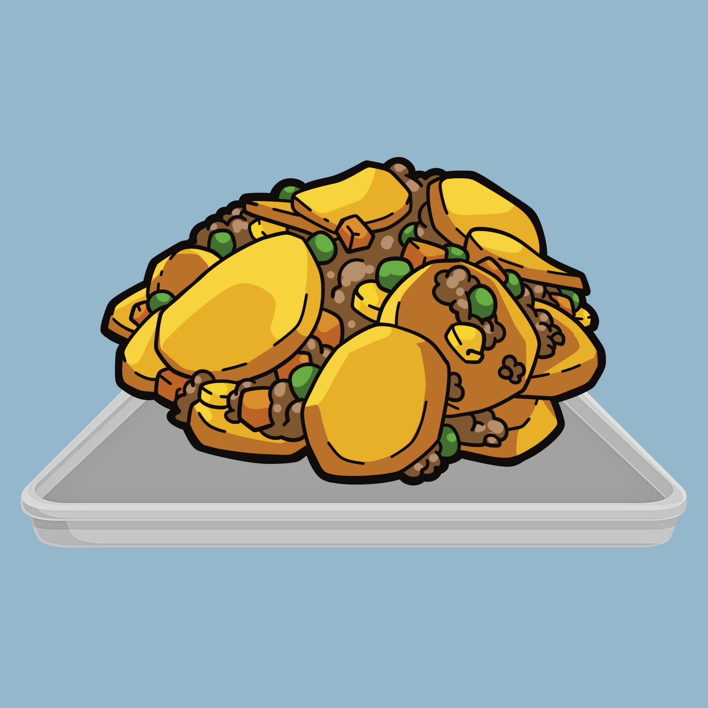 Sliced Potato & Meat Sticker