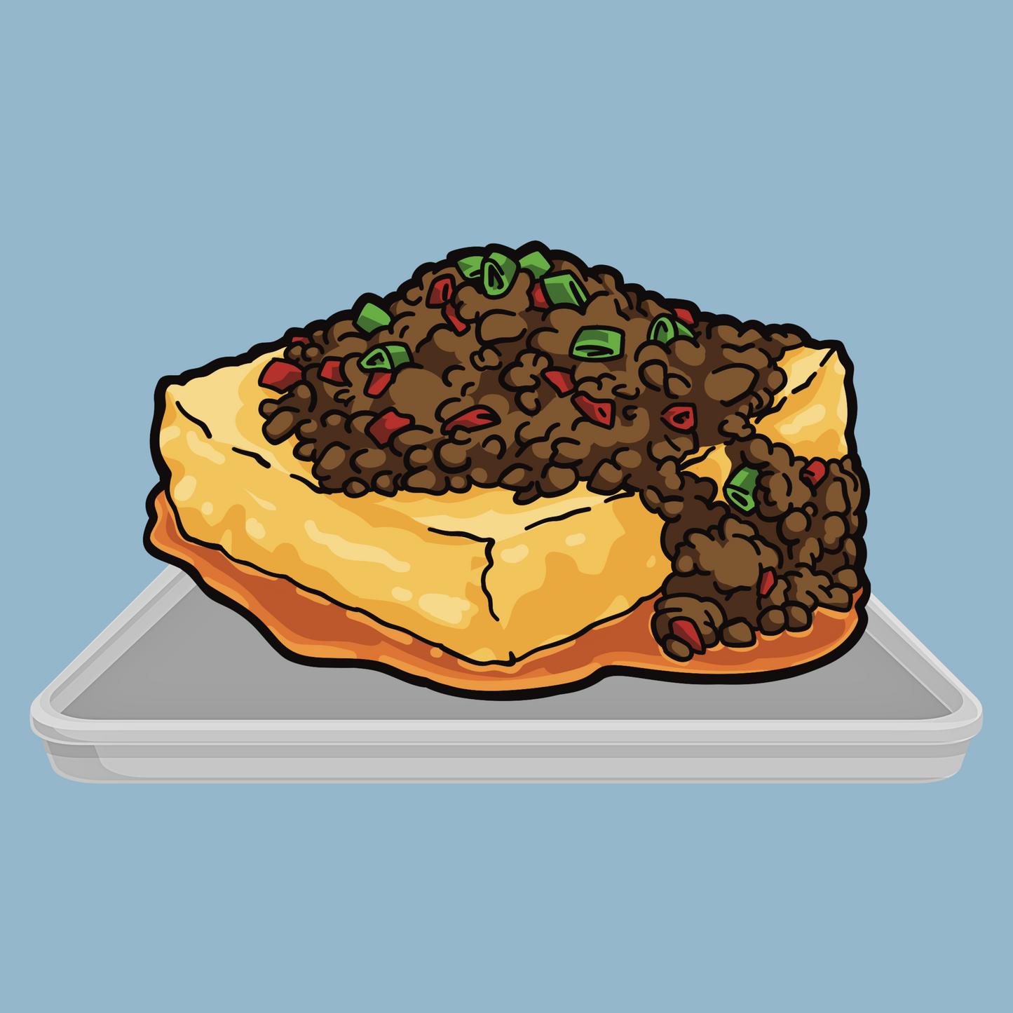 Fried Tofu with Meat Sticker