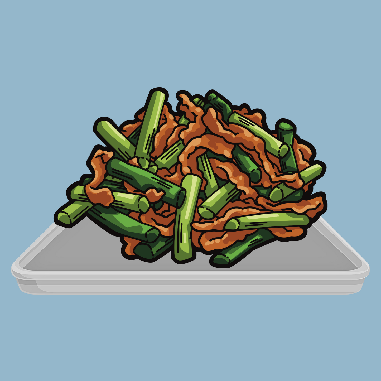 Garlic Sprouts & Meat Sticker
