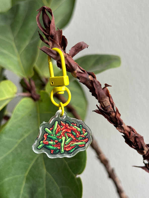 Garlic Sprouts & Meat Keychain