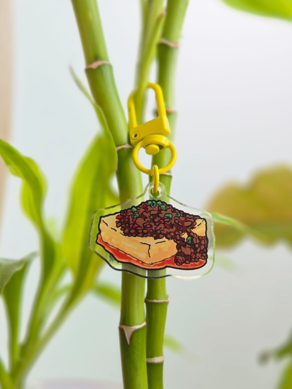 Fried Tofu with Meat Keychain