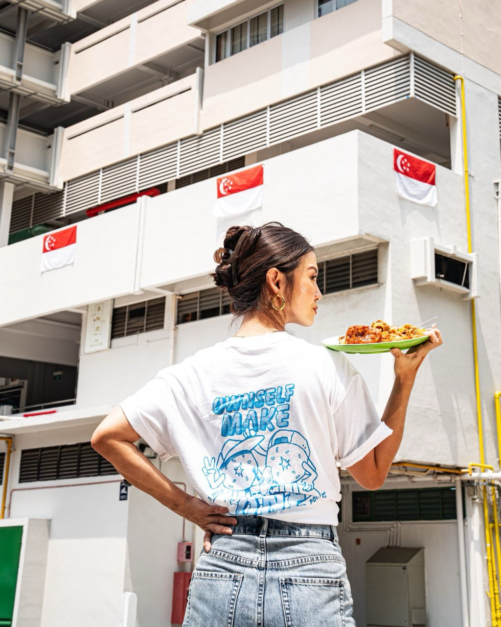 Ownself Make One SG60 Collaboration T-Shirt with Two Men Bagel House