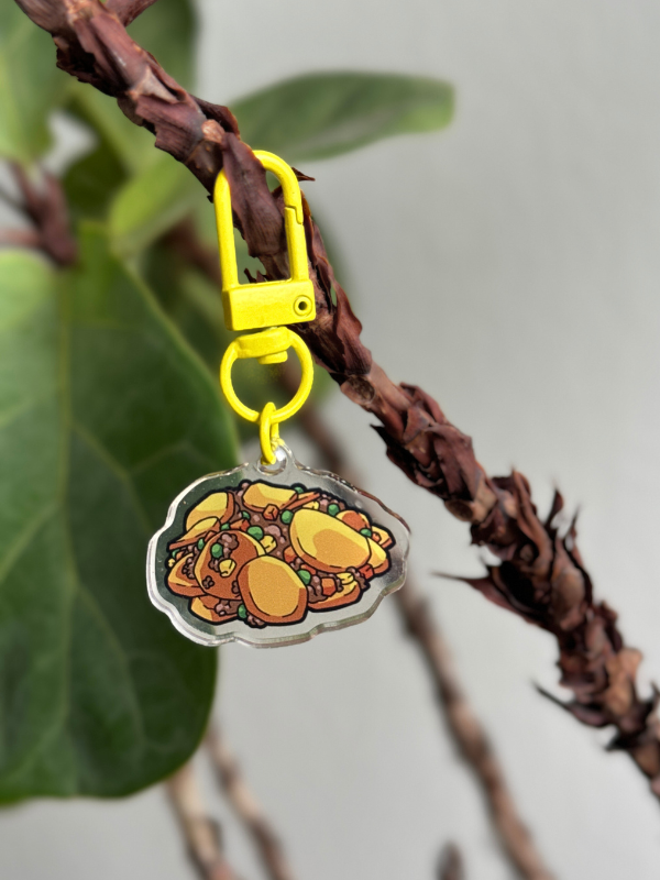 Sliced Potato & Meat Keychain